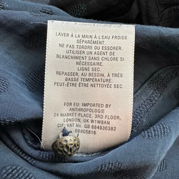 Maeve Anthropologie navy blue polka dot print sleeveless top size 2 - Picture 8 of 11